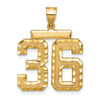 14k Large Brushed Diamond-cut Number 36 Charm