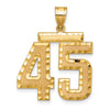 14k Large Brushed Diamond-cut Number 45 Charm