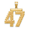 14k Large Brushed Diamond-cut Number 47 Charm