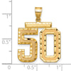 14k Large Brushed Diamond-cut Number 50 Charm