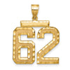 14k Large Brushed Diamond-cut Number 62 Charm