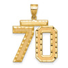14k Large Brushed Diamond-cut Number 70 Charm