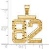 14k Large Brushed Diamond-cut Number 82 Charm