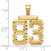 14k Large Brushed Diamond-cut Number 83 Charm