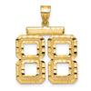 14k Large Brushed Diamond-cut Number 88 Charm