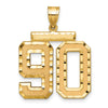 14k Large Brushed Diamond-cut Number 90 Charm