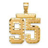 14k Large Brushed Diamond-cut Number 95 Charm