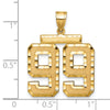 14k Large Brushed Diamond-cut Number 99 Charm