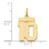14k Small Polished Number 10 Charm