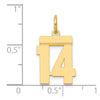 14k Small Polished Number 14 Charm