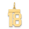 14k Small Polished Number 18 Charm