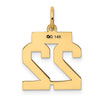 10k Small Polished Number 22 Charm
