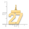 14k Small Polished Number 27 Charm