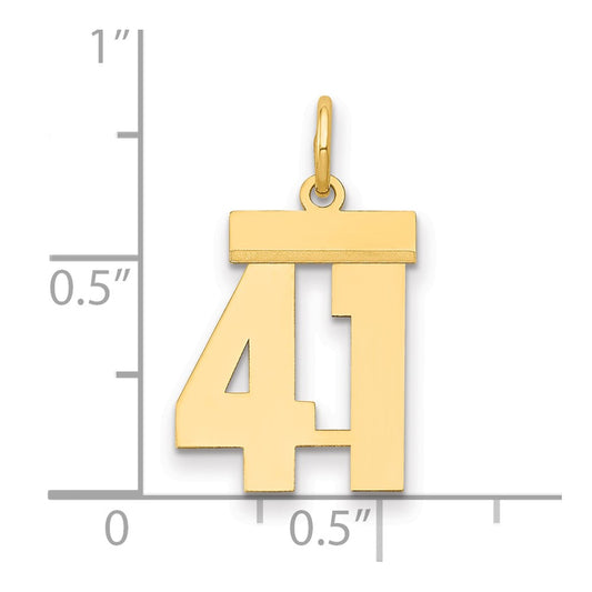 14k Small Polished Number 41 Charm