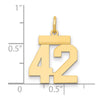 14k Small Polished Number 42 Charm