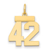 14k Small Polished Number 42 Charm