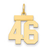 14k Small Polished Number 46 Charm