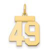 14k Small Polished Number 49 Charm