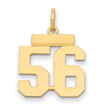 14k Small Polished Number 56 Charm