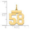 14k Small Polished Number 58 Charm