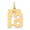 14k Small Polished Number 61 Charm