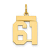 14k Small Polished Number 61 Charm