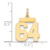 14k Small Polished Number 64 Charm