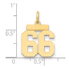 14k Small Polished Number 66 Charm