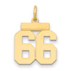 14k Small Polished Number 66 Charm