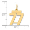 14k Small Polished Number 77 Charm