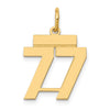 14k Small Polished Number 77 Charm