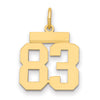 14k Small Polished Number 83 Charm
