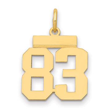 14k Small Polished Number 83 Charm