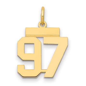 14k Small Polished Number 97 Charm