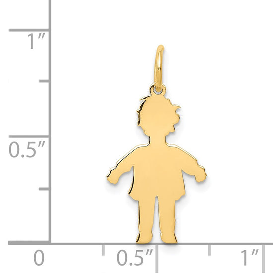 14k Plain Polished Small Boy Charm