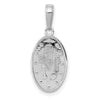 14k White Gold Polished and Satin Solid Miraculous Medal Oval Pendant