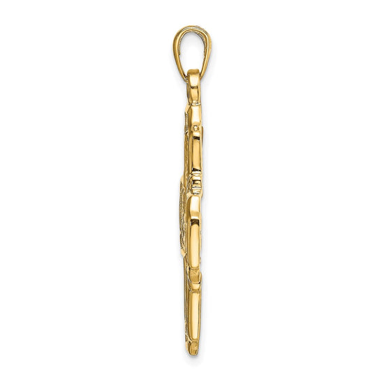 14k Polished Four-Way Medal Pendant