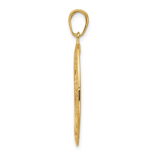 14k Polished Solid Saint Christopher Medal Oval Pendant