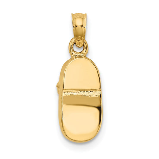 Gold 3D Two-tone Baby Shoe Charm