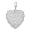 14K White Gold Reversible FOR MY DAUGHTER / YOU ARE MY PRIDE AND JOY Heart Pendant