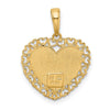 14k Two-Tone GRANDMA Heart with Flower Charm