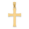 14k Satin Diamond-cut Cross Charm