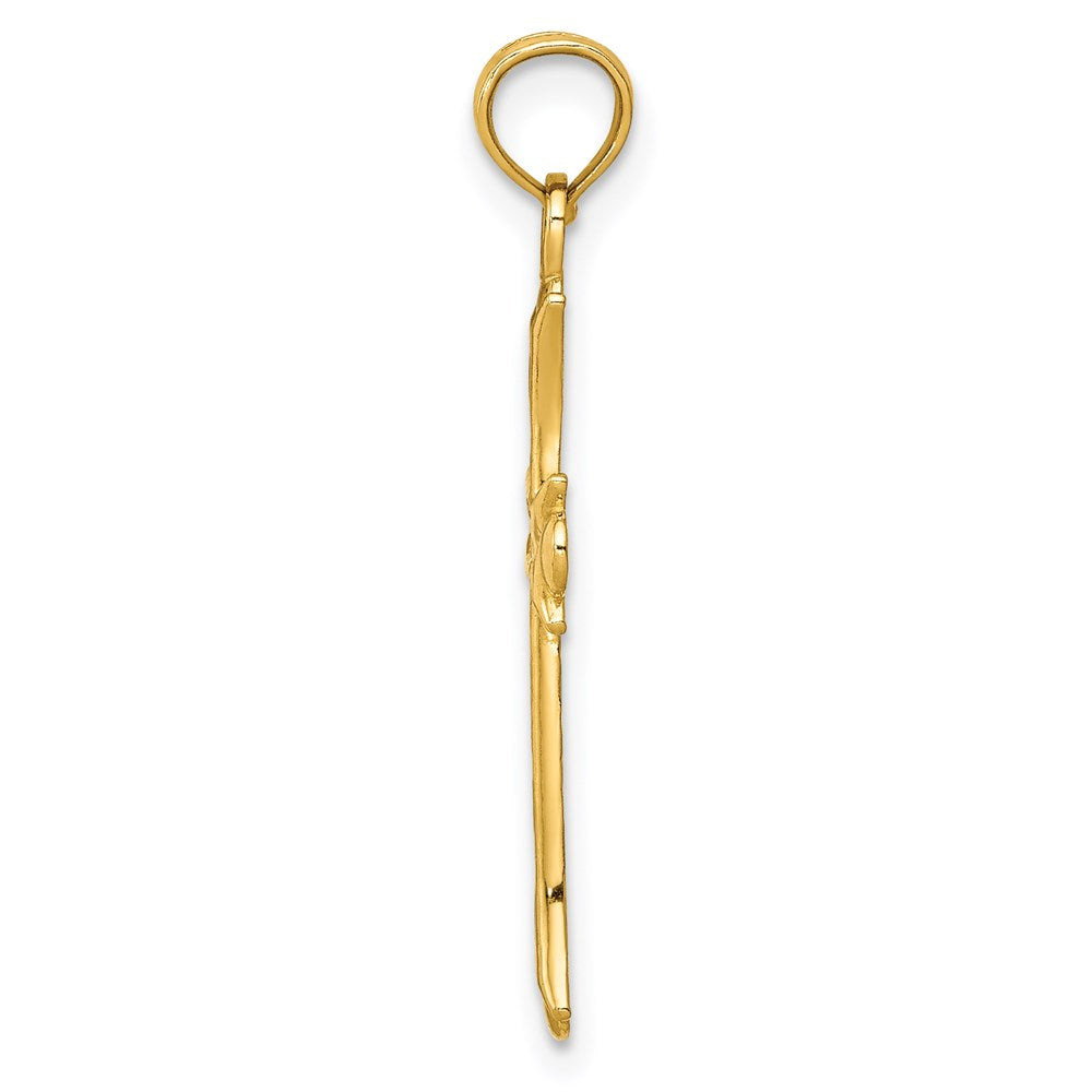 Gold Fleur de lis Cross Pendant