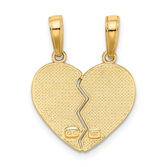 14k I LOVE YOU 2-Piece Break-Apart Heart Charm