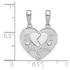 14k White Gold I LOVE YOU 2-Piece Break-Apart Heart Charm