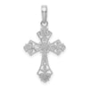 14k White Gold Filigree Cross Charm