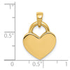 14k and White Rhodium Hollow Polished 3-D Reversible Heart Charm