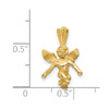 14k  3-D Satin and Diamond-Cut Angel Charm