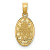14k and White Rhodium Solid Small Miraculous Medal Oval Charm
