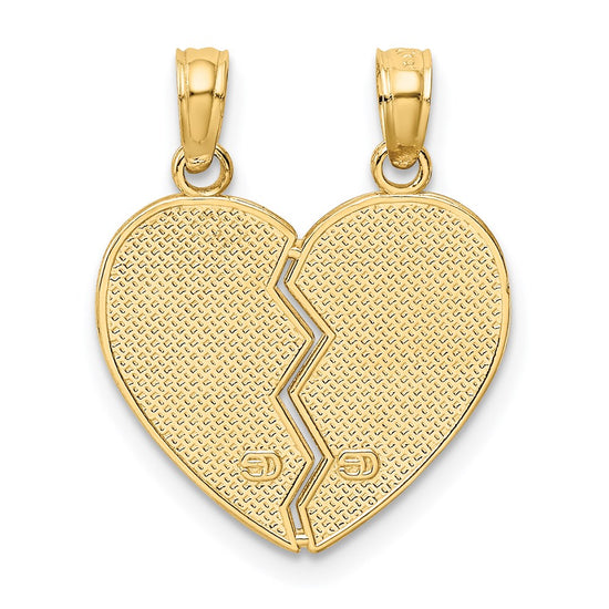 14k Enameled Flowers MOTHER - DAUGHTER 2-Piece Break-apart Pendant